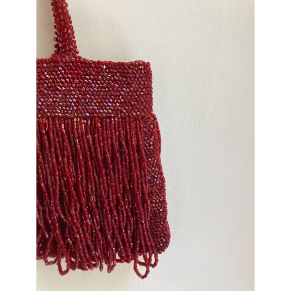 1920's Cranberry Red Czech Glass Wristlet Purse READ - Picture 6 of 10